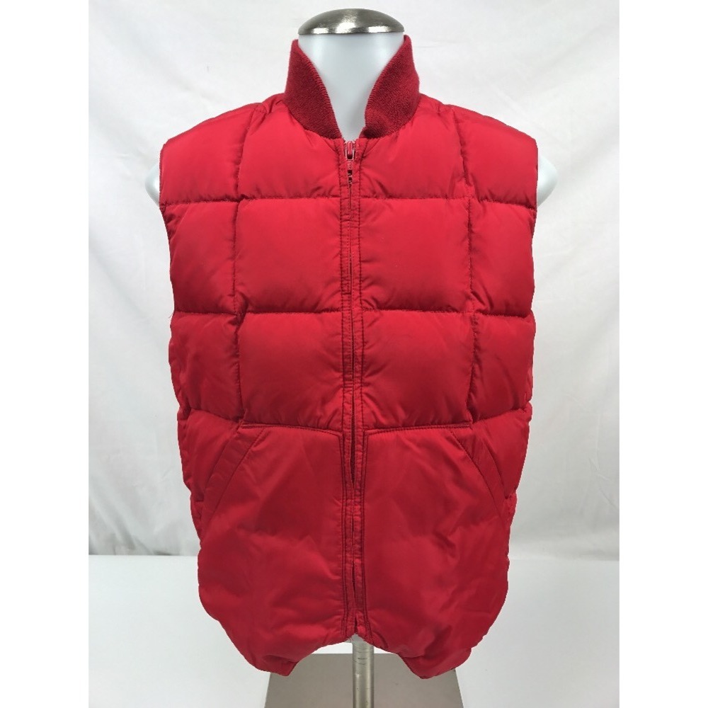 Cabelas Vintage Down Puffer Field Vest Red Womens Small Nylon Quilted B44